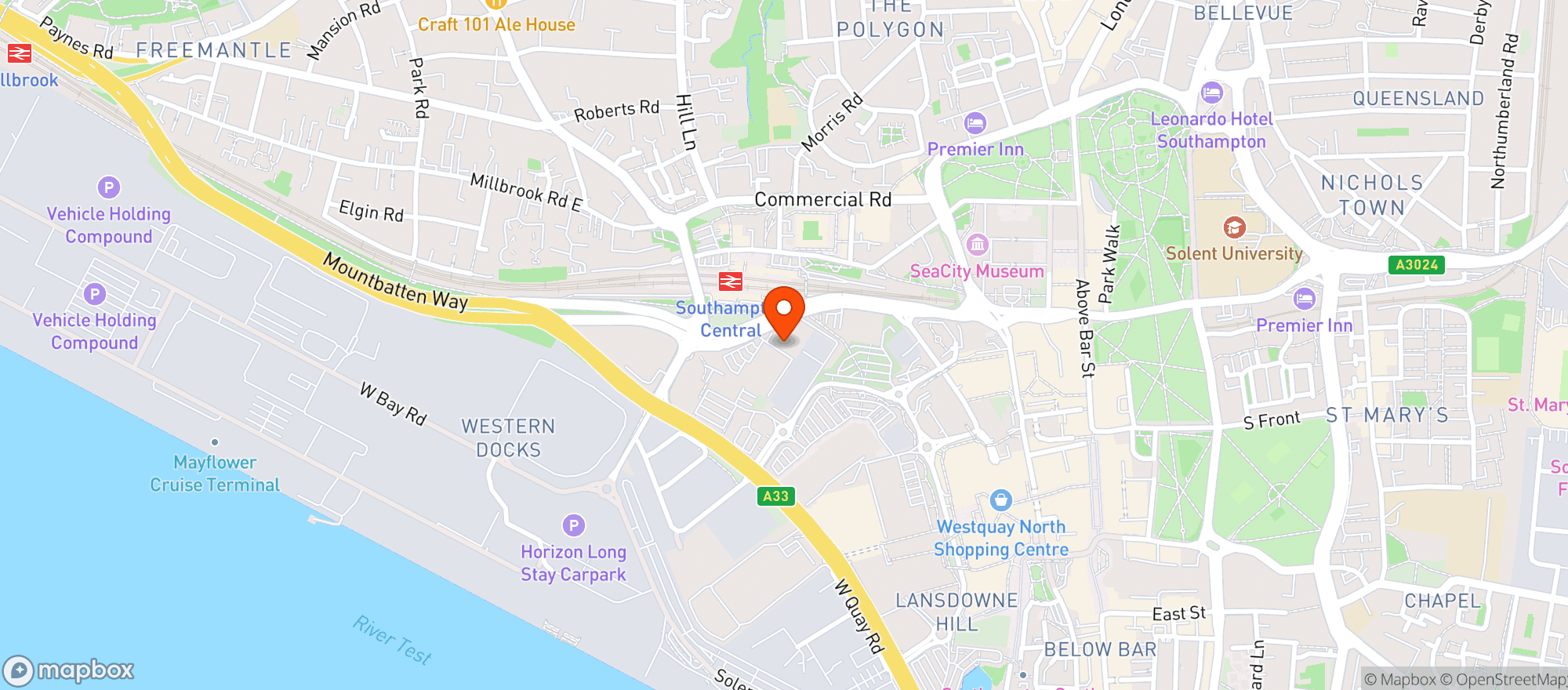 Map showing Majestic Southampton