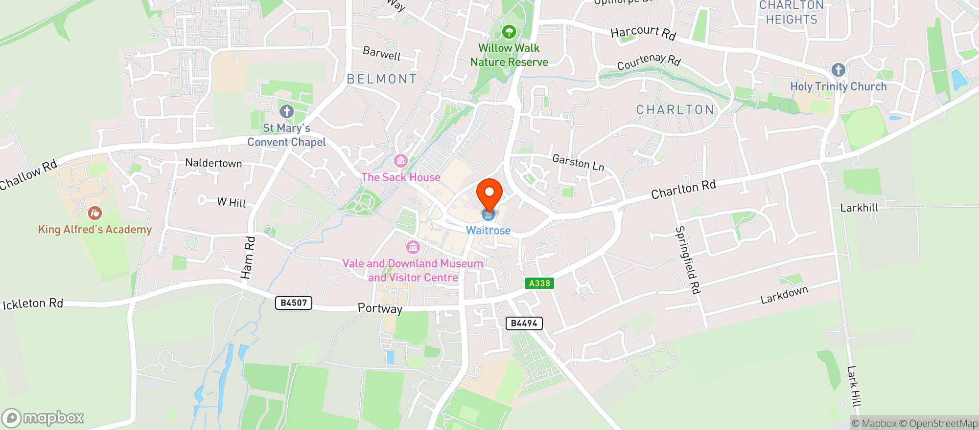 Map showing Waitrose Wantage