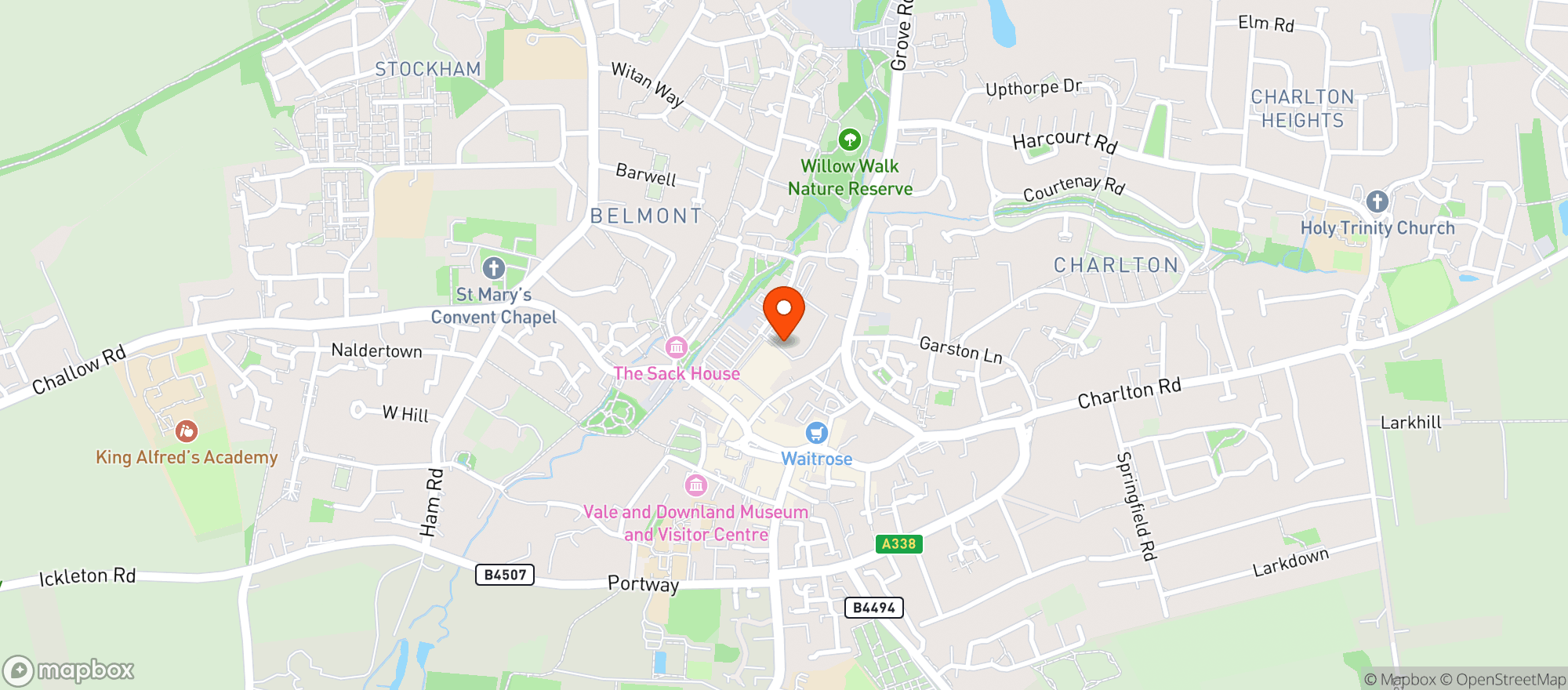 Map showing Sainsburys Wantage