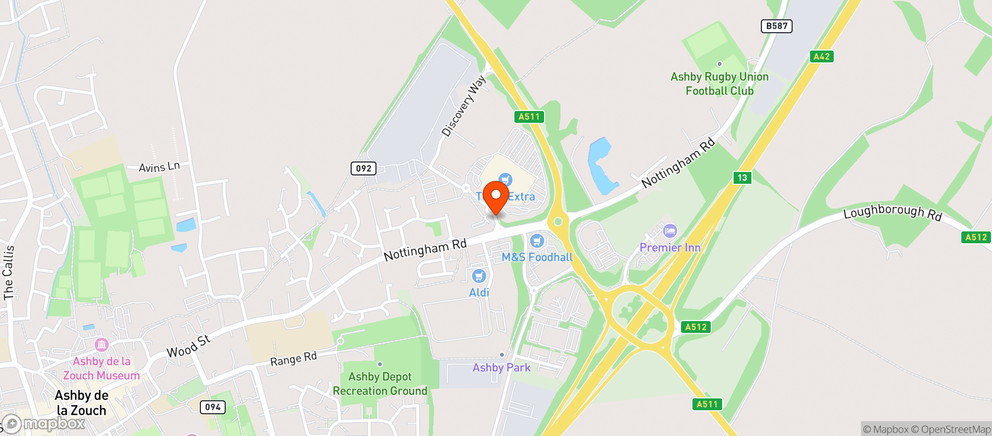 Map showing Tesco