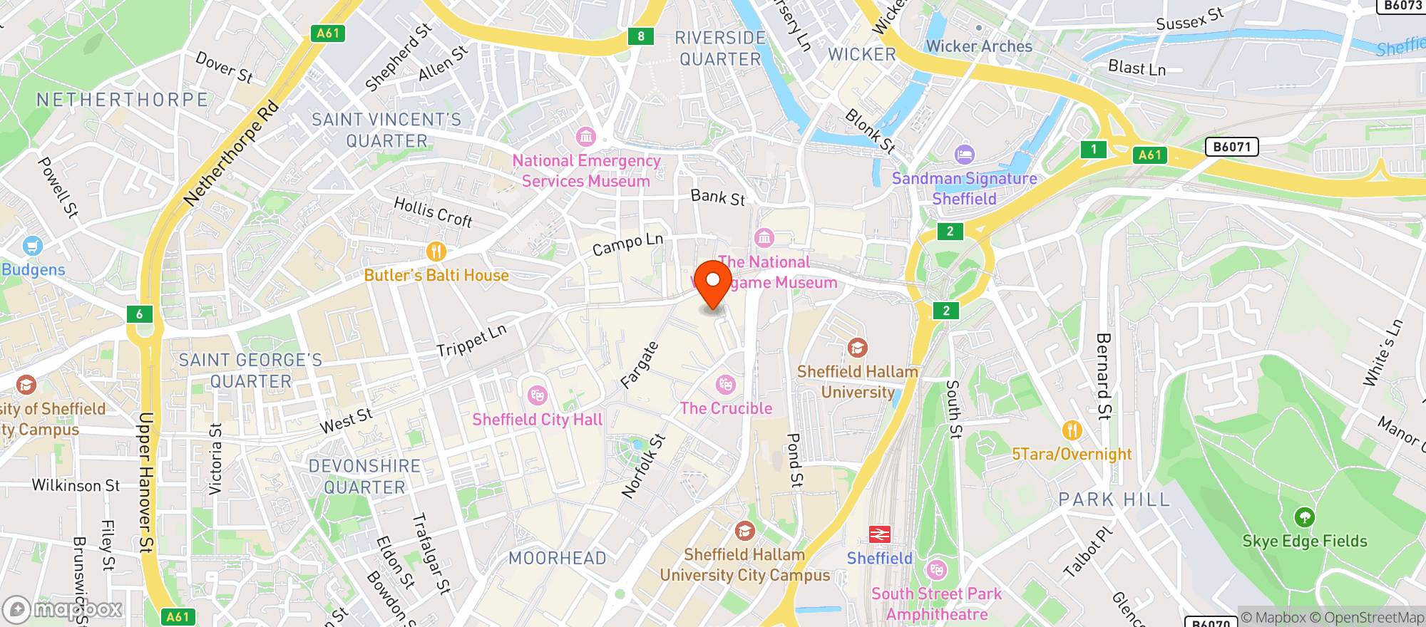 Map showing Curzon Sheffield