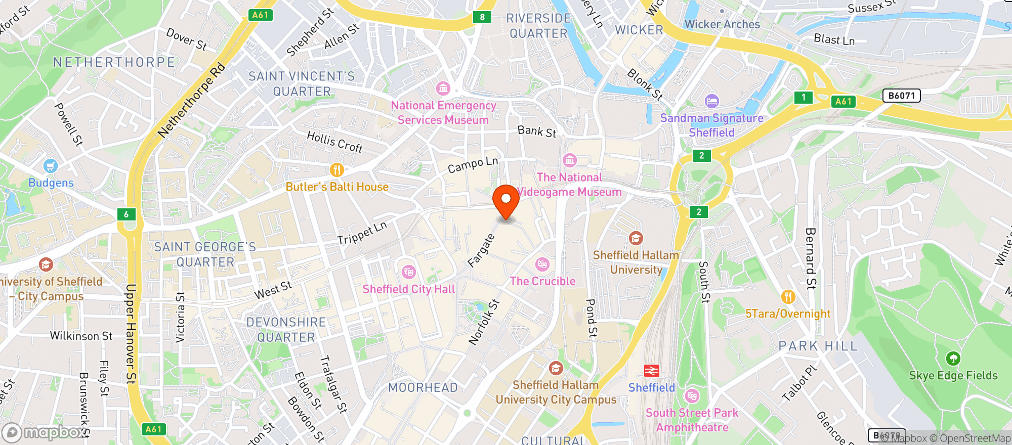 Map showing The Fargate