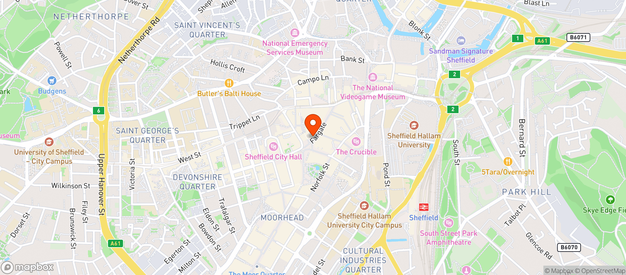 Map showing M&s