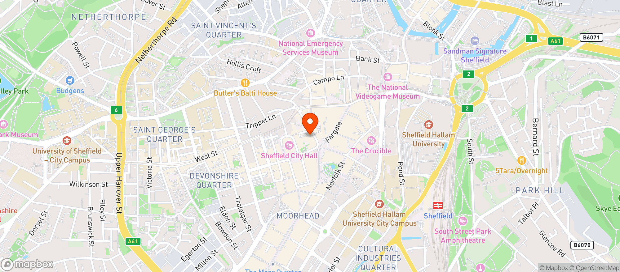 Map showing The Bessemer
