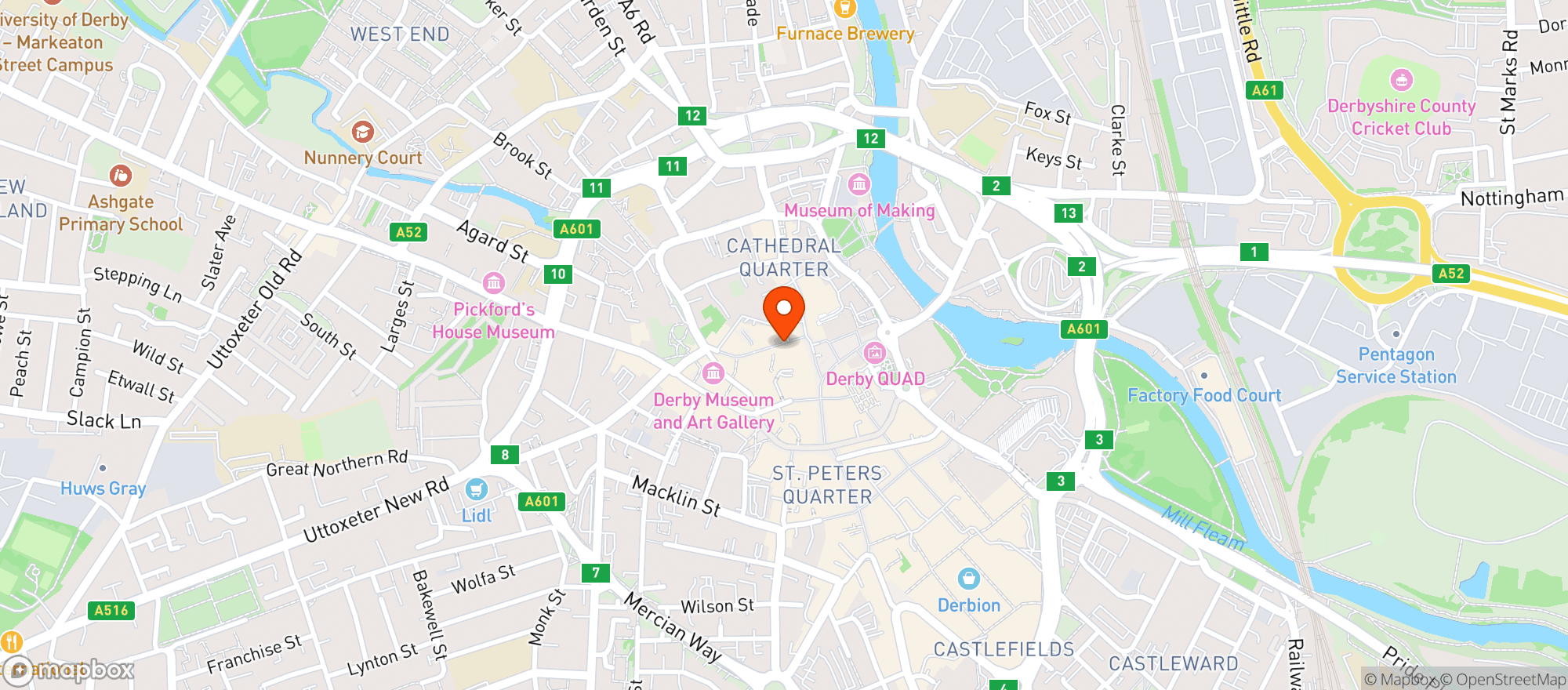 Map showing Old Bell Hotel