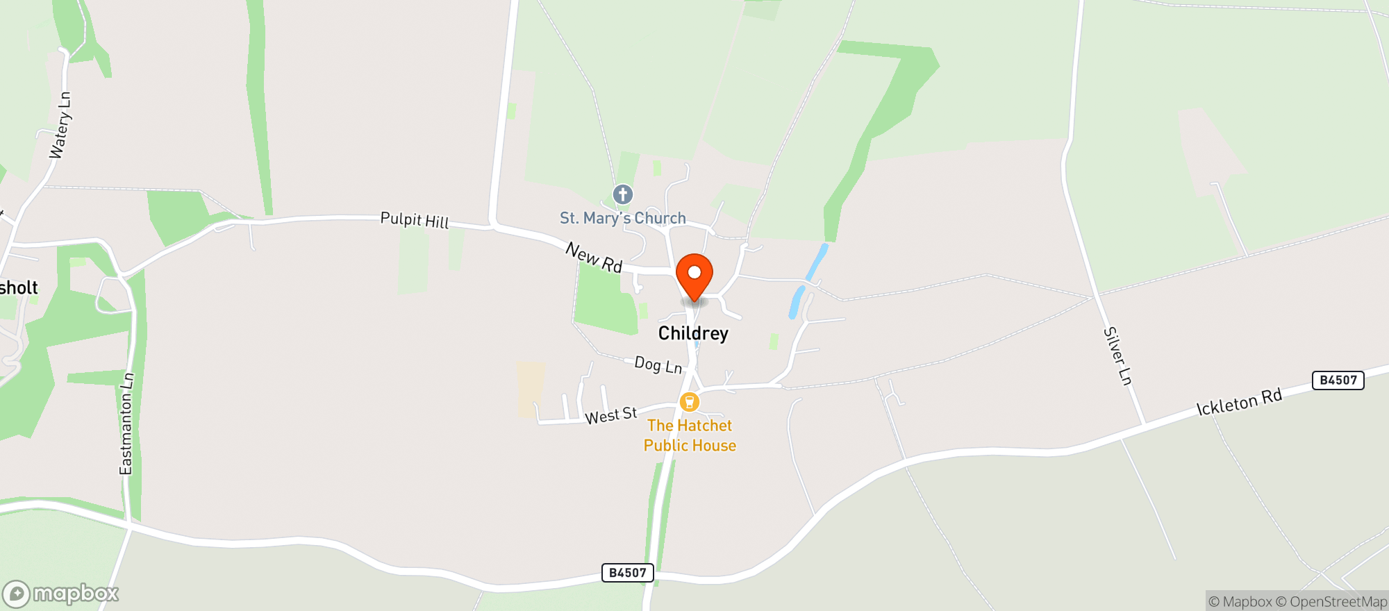 Map showing Childrey Stores