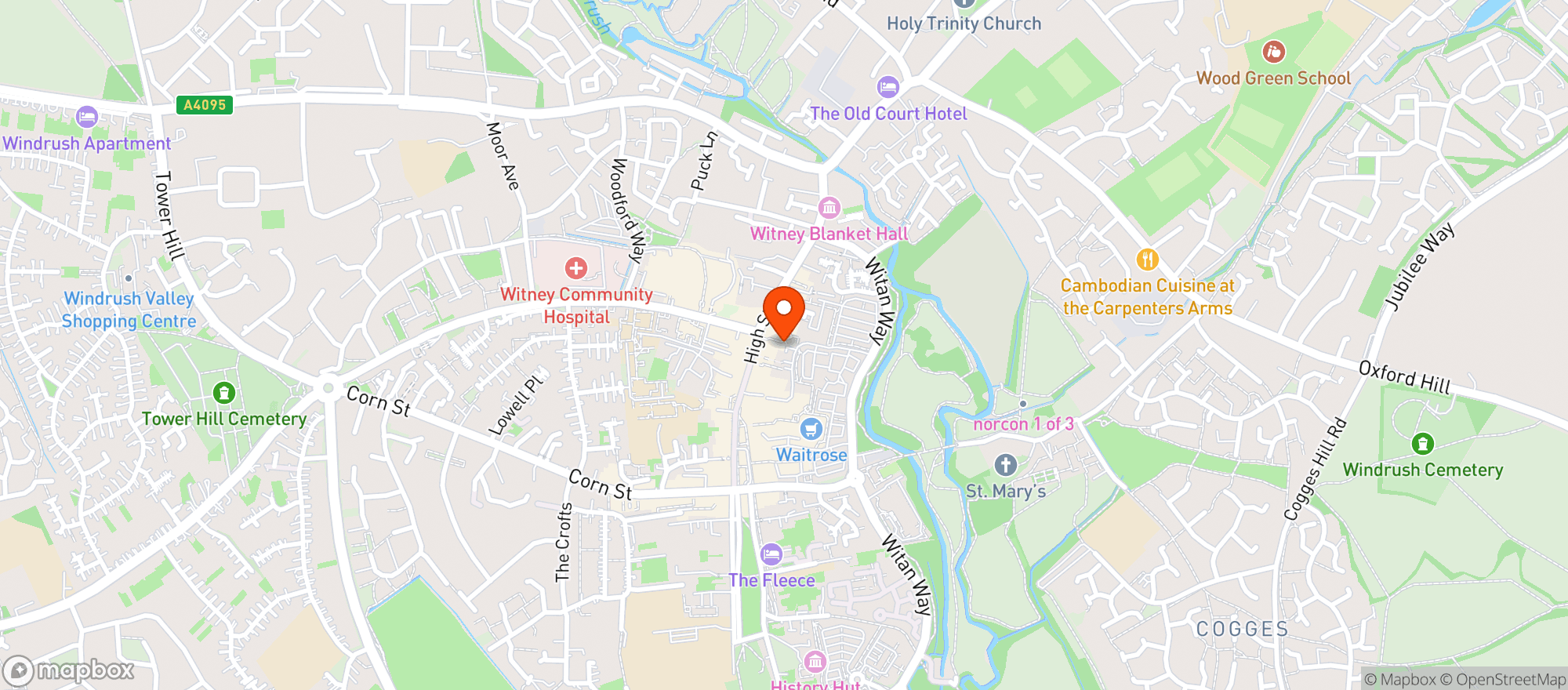 Map showing Beanbag Natural Health Ltd