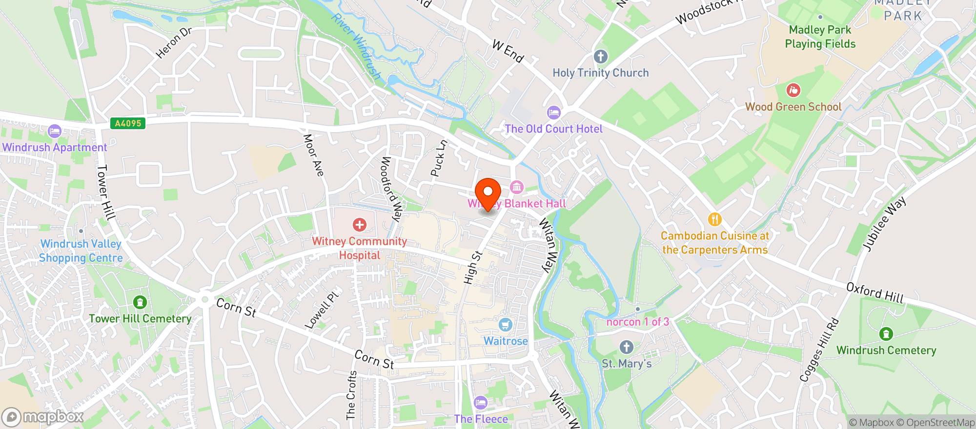 Map showing Majestic Witney