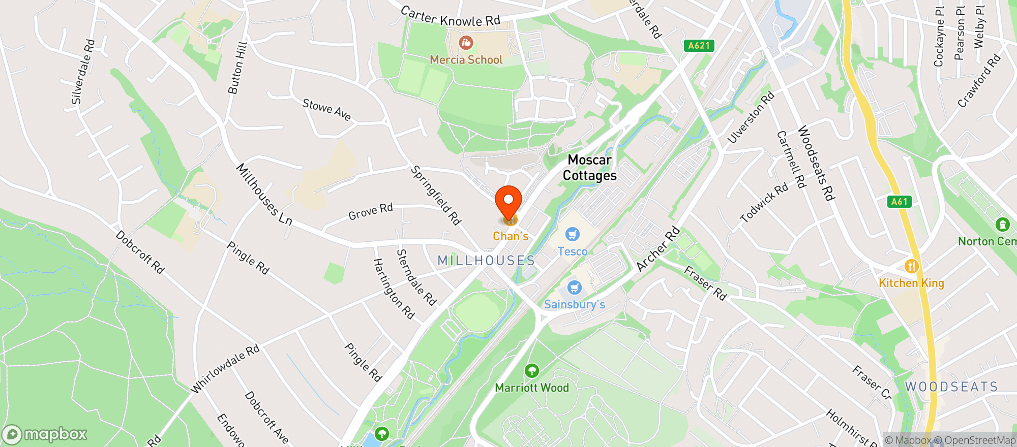 Map showing Majestic Sheffield
