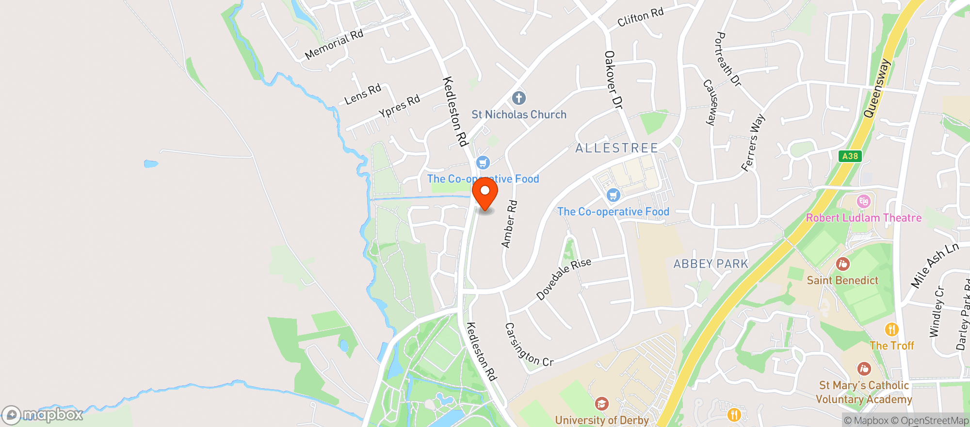 Map showing Markeaton Hotel