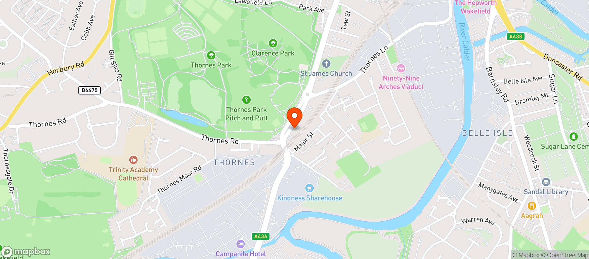 Map showing Majestic Wakefield