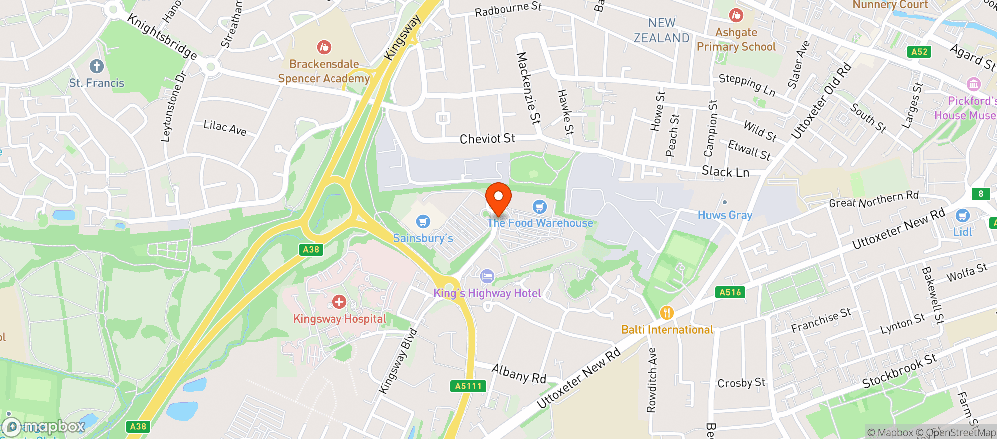 Map showing M&s