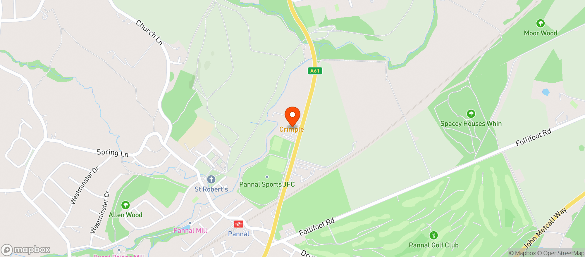 Map showing Weetons Leeds Road