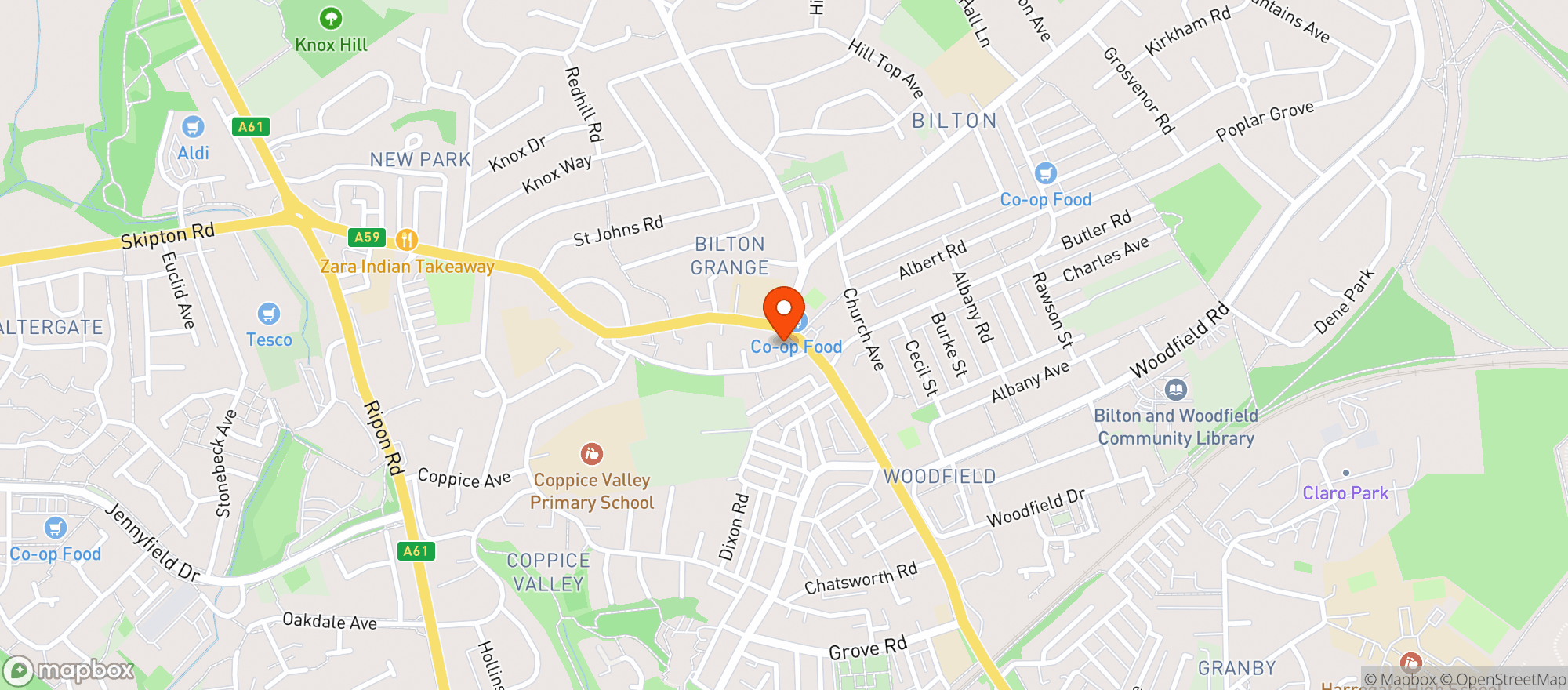 Map showing Majestic Harrogate