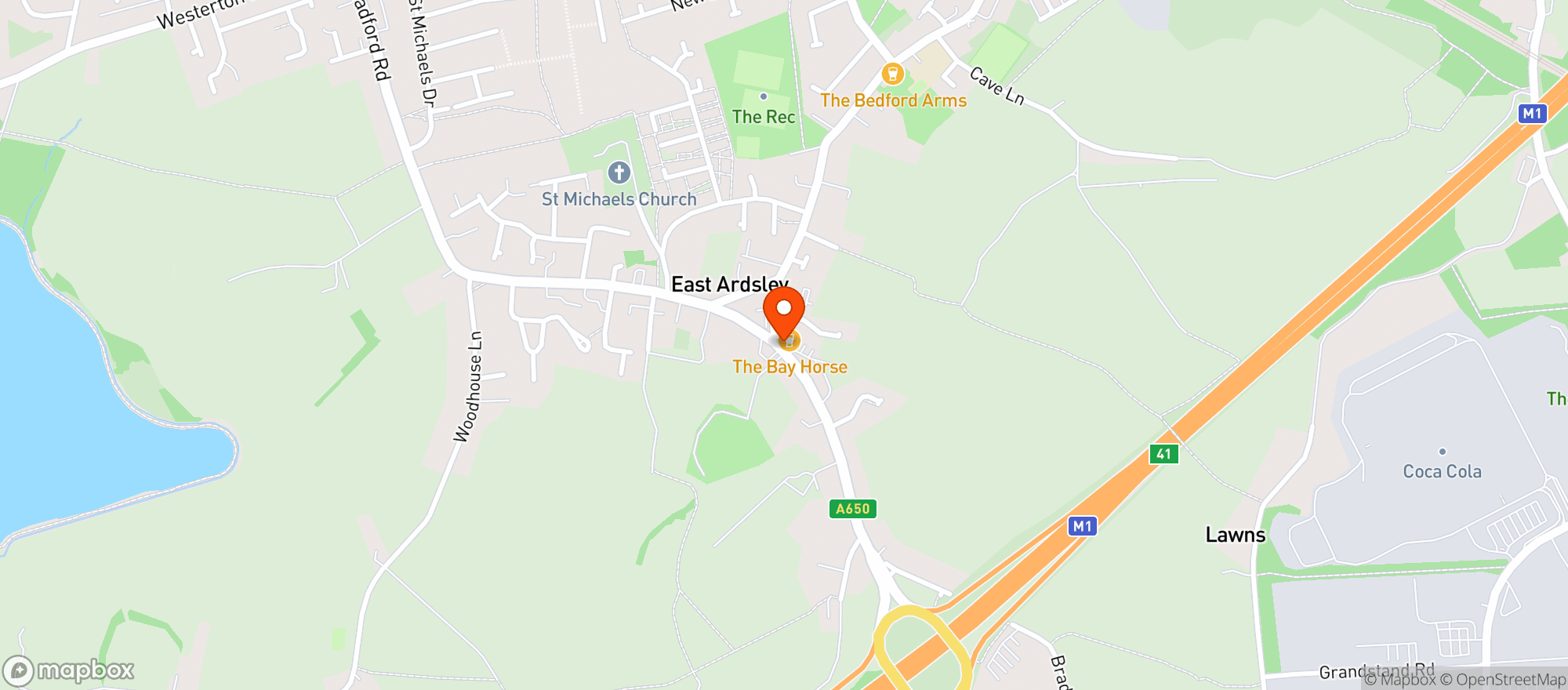Map showing The Bay Horse