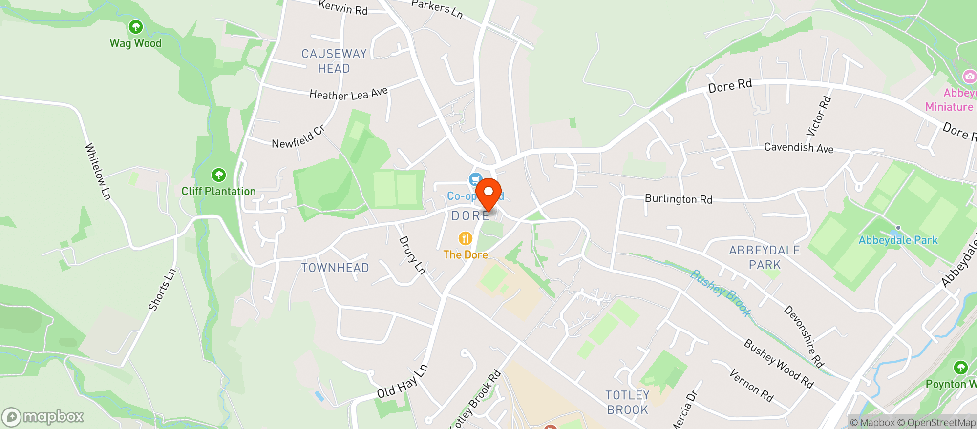 Map showing Hare & Hounds