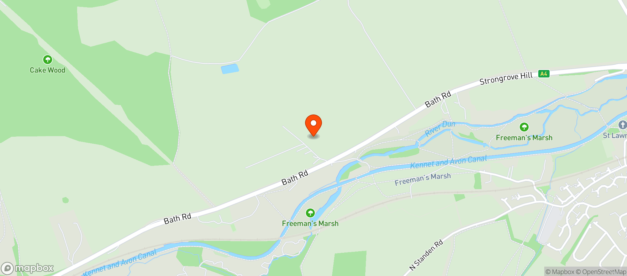 Map showing Cobbs Hungerford
