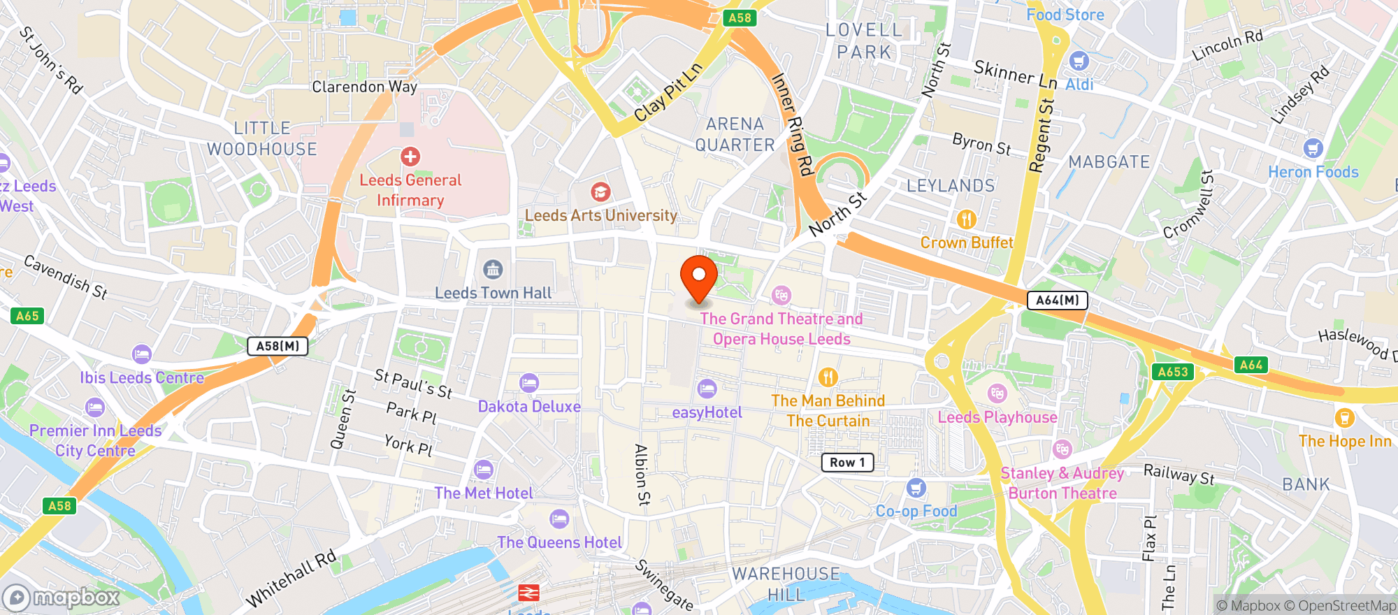 Map showing Sainsburys Leeds Headrow