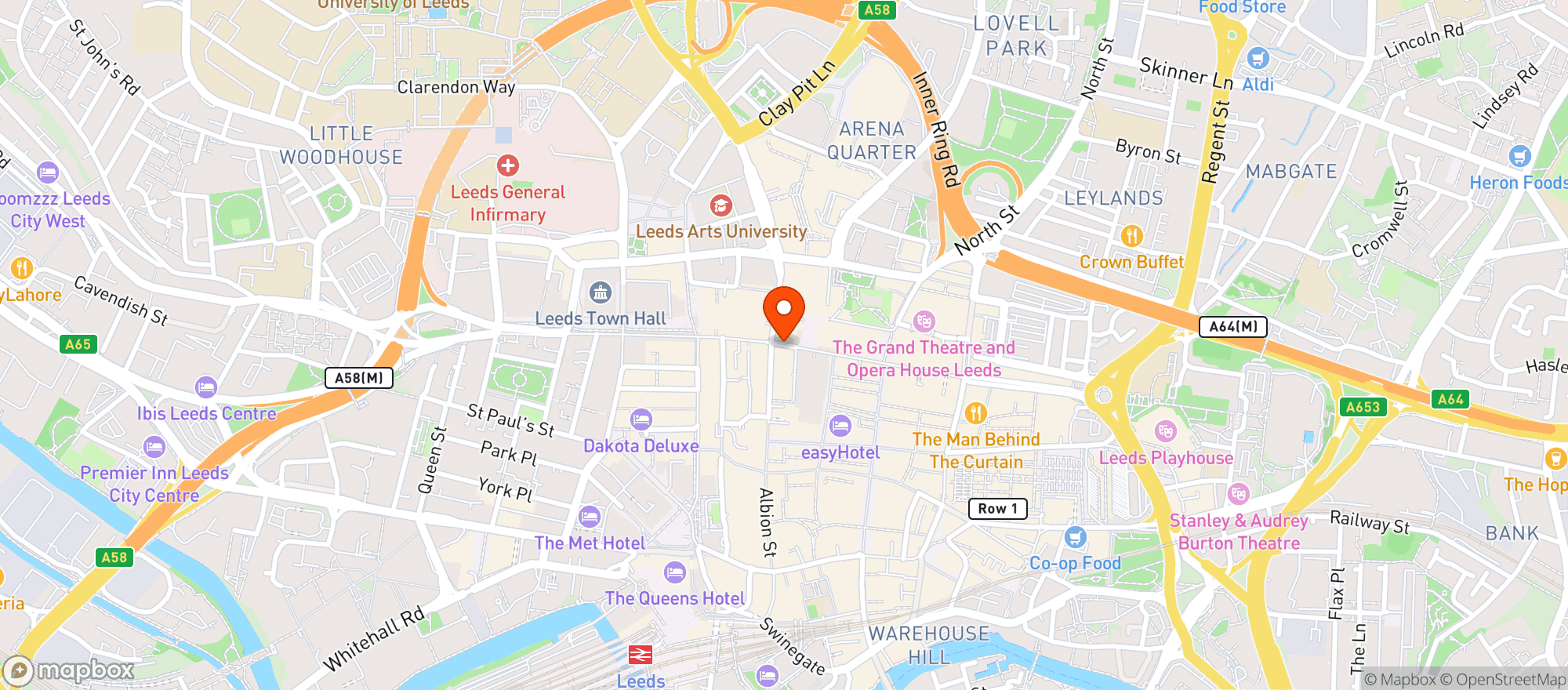 Map showing Roxy Lanes Leeds The Light