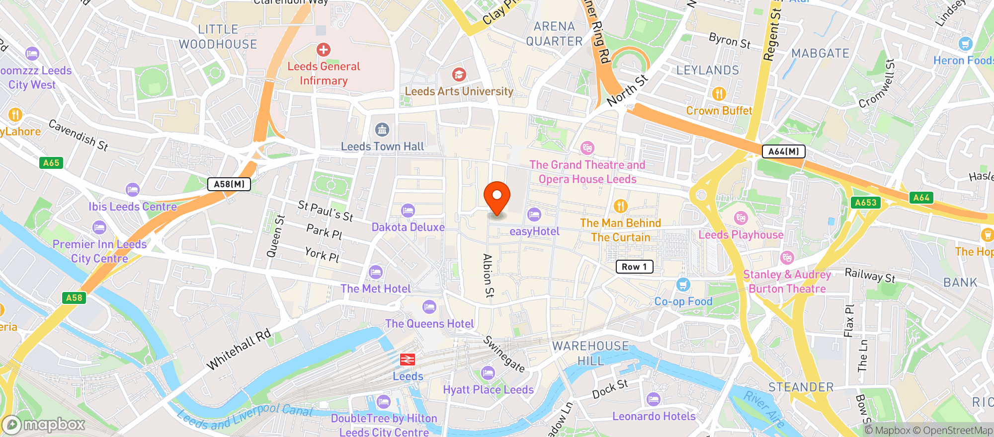 Map showing Bill's Leeds Restaurant