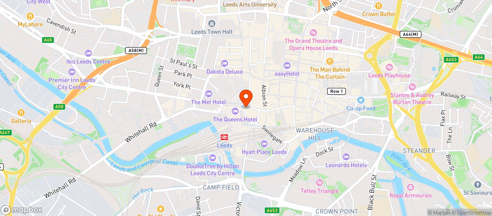 Map showing O'neill's Leeds