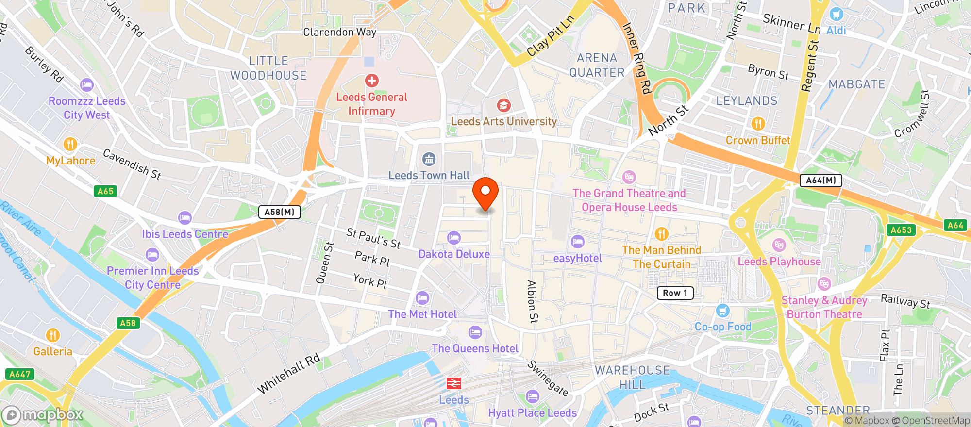 Map showing Giggling Squid - Leeds
