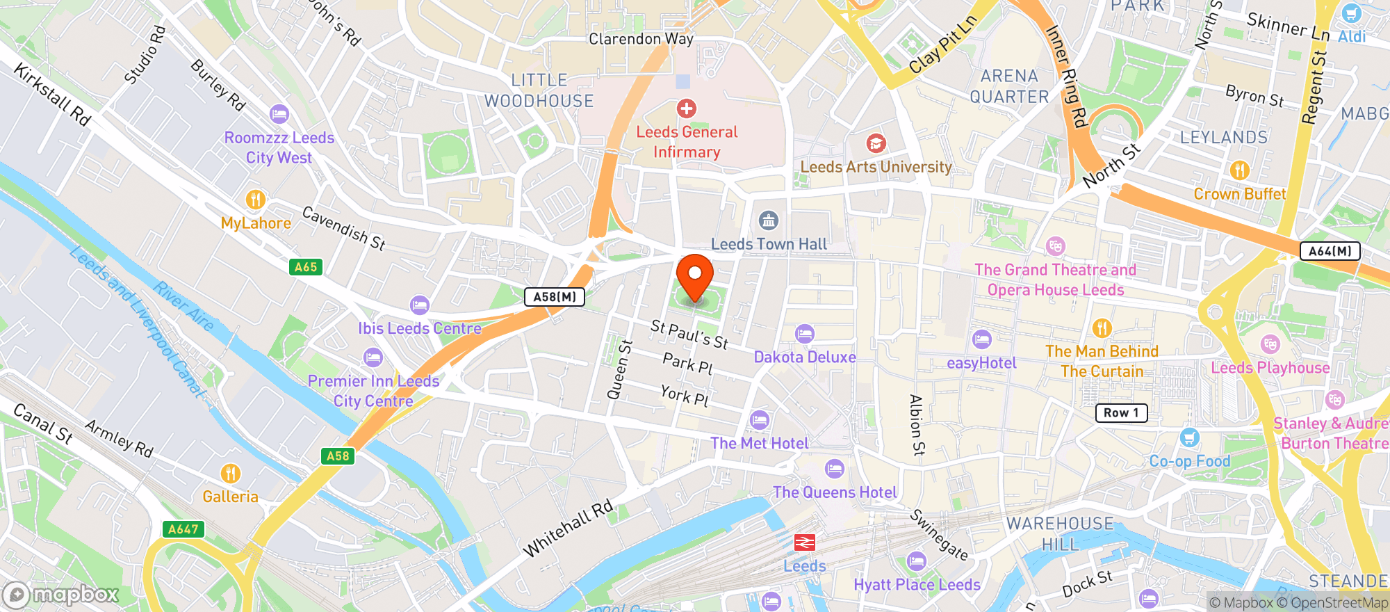 Map showing Park Square