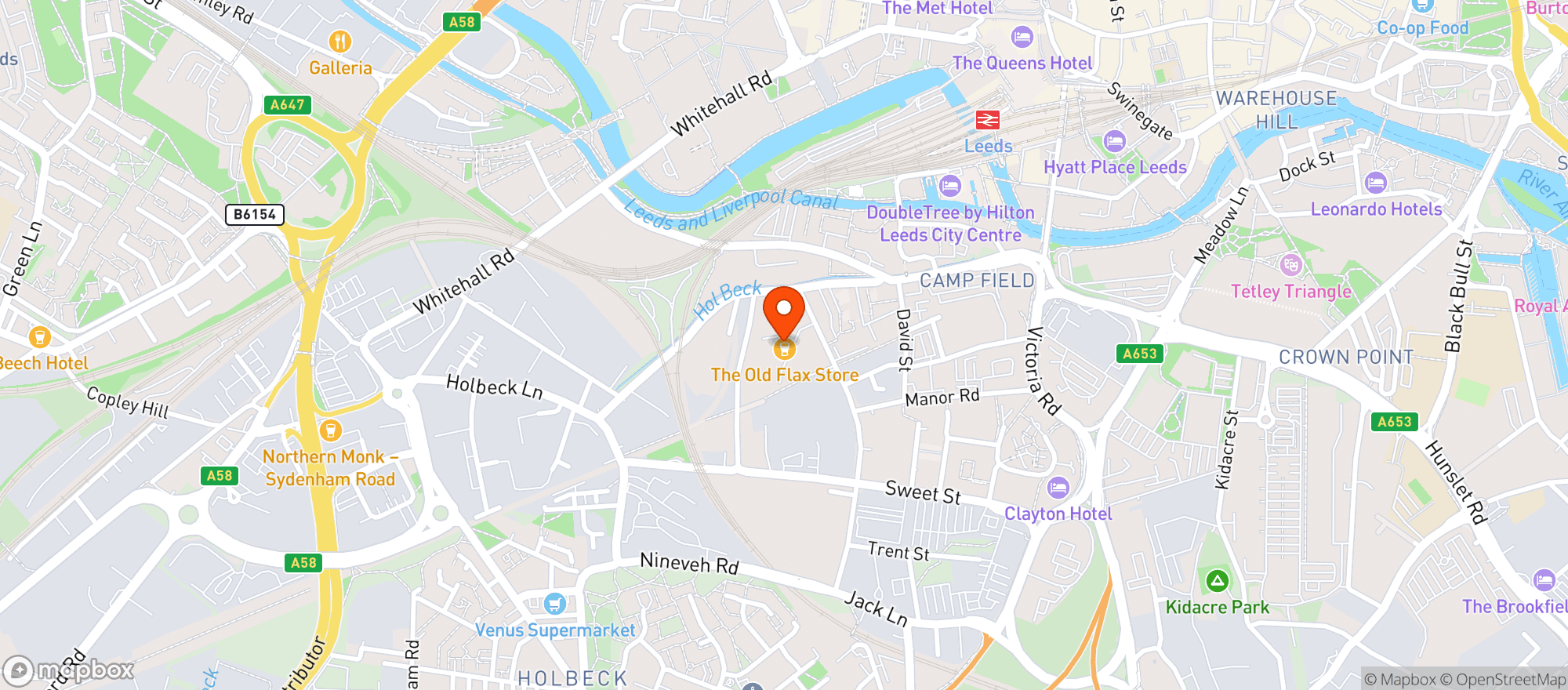 Map showing Northern Monk Refectory