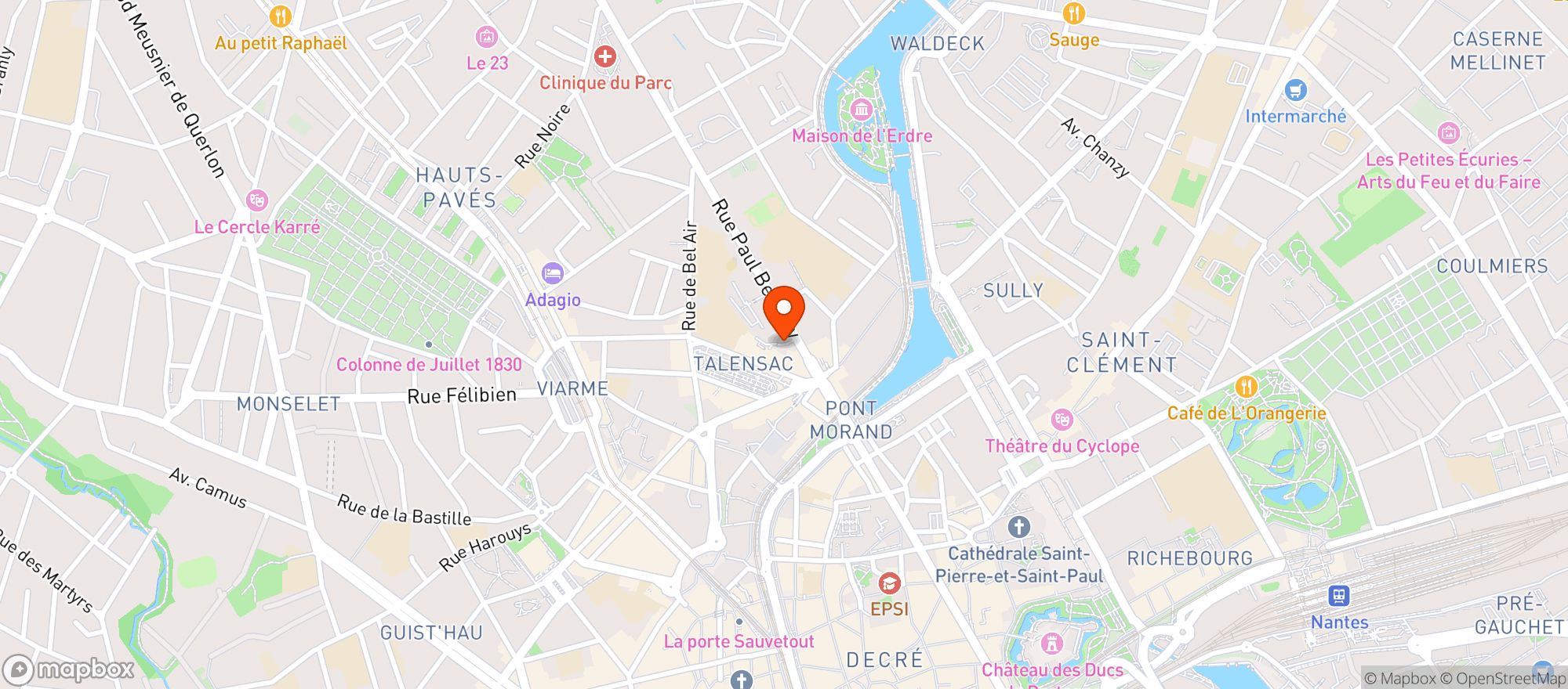 Map showing Les Coteaux De Talensac