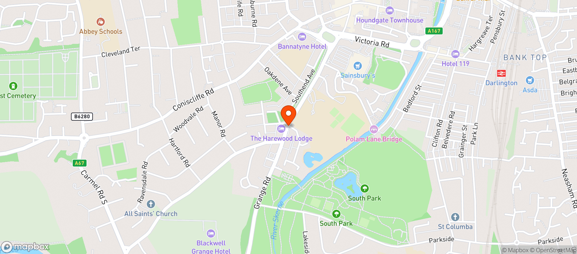 Map showing Majestic Darlington
