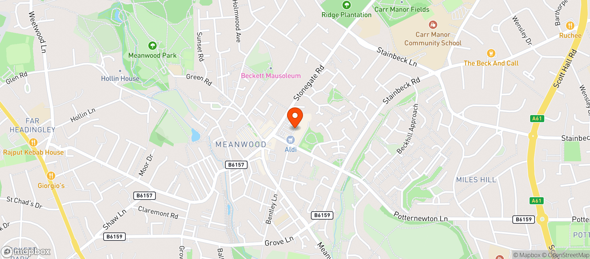 Map showing Majestic Leeds North