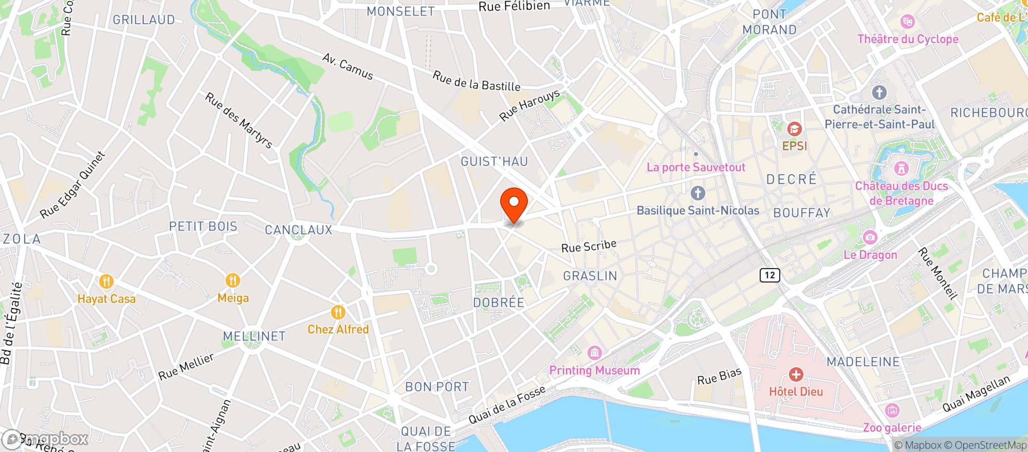 Map showing Maison Nicolas