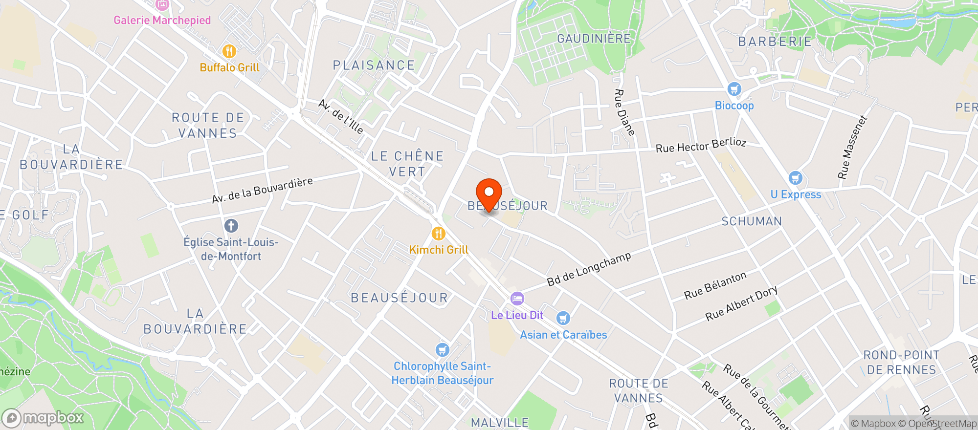 Map showing Cave De Longchamp