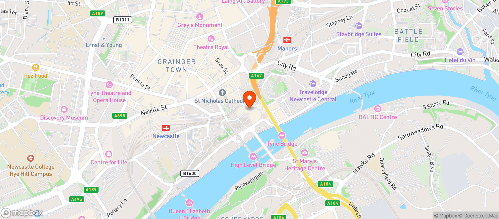 Map showing The Crown Posada