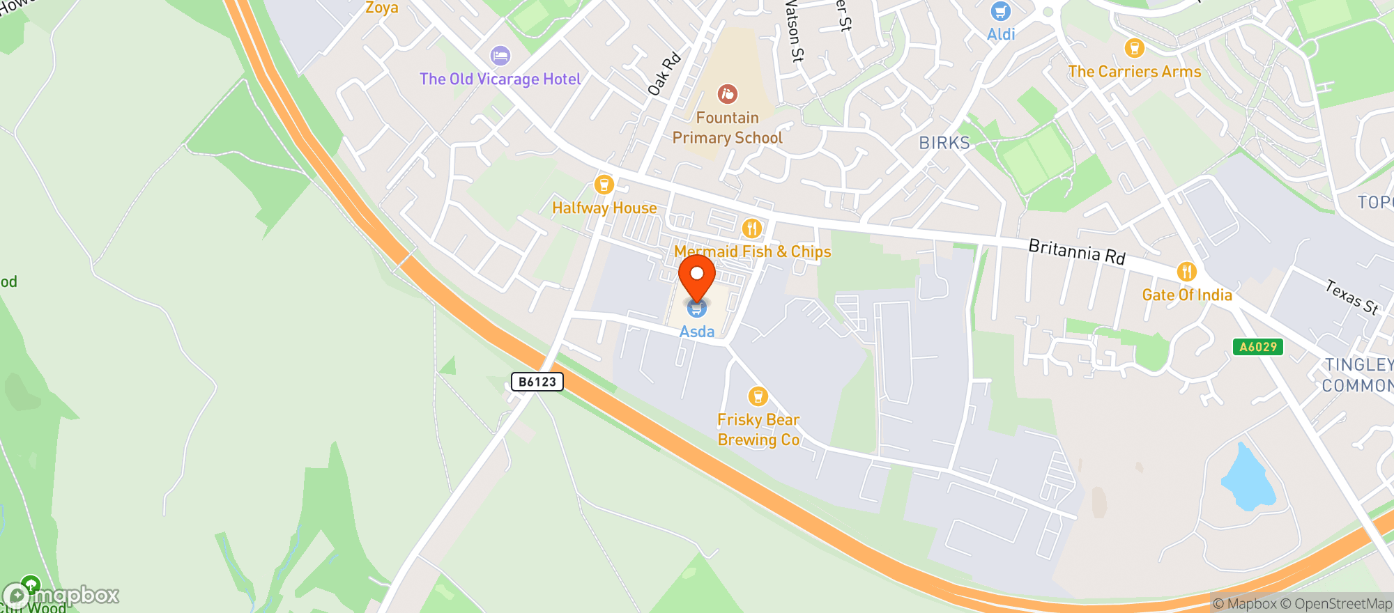 Map showing Asda