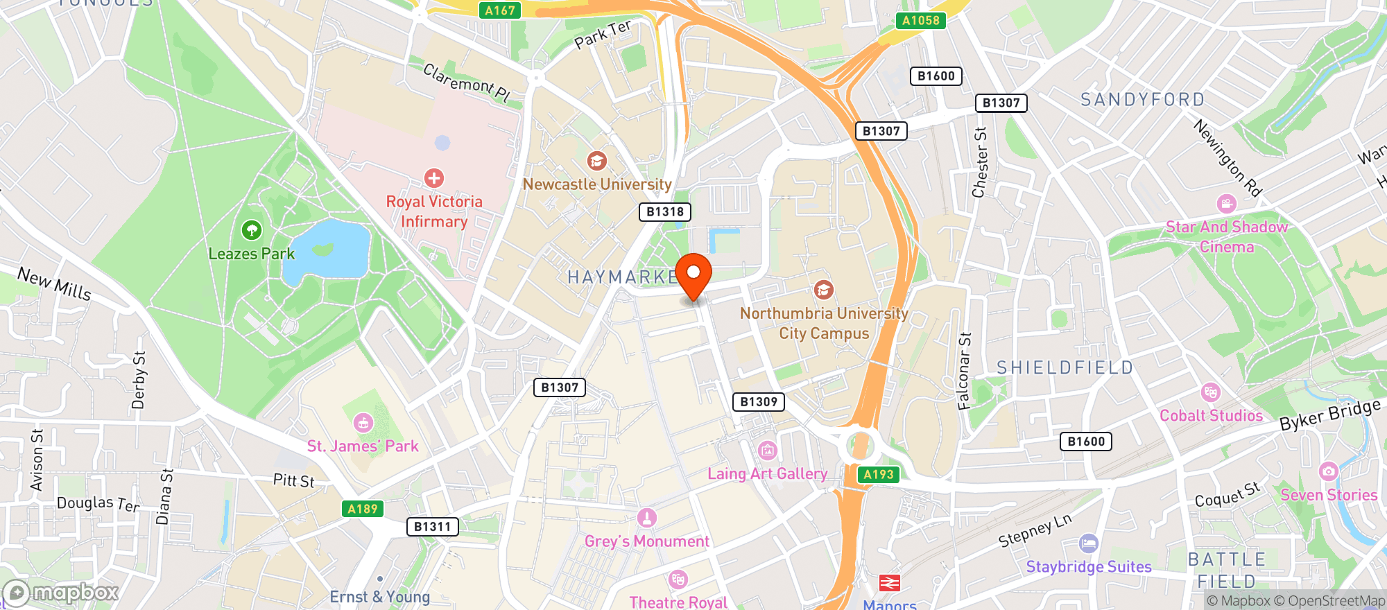 Map showing The Five Swans (wetherspoon)
