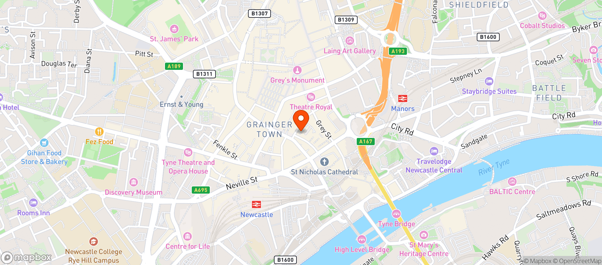 Map showing Mother Mercy