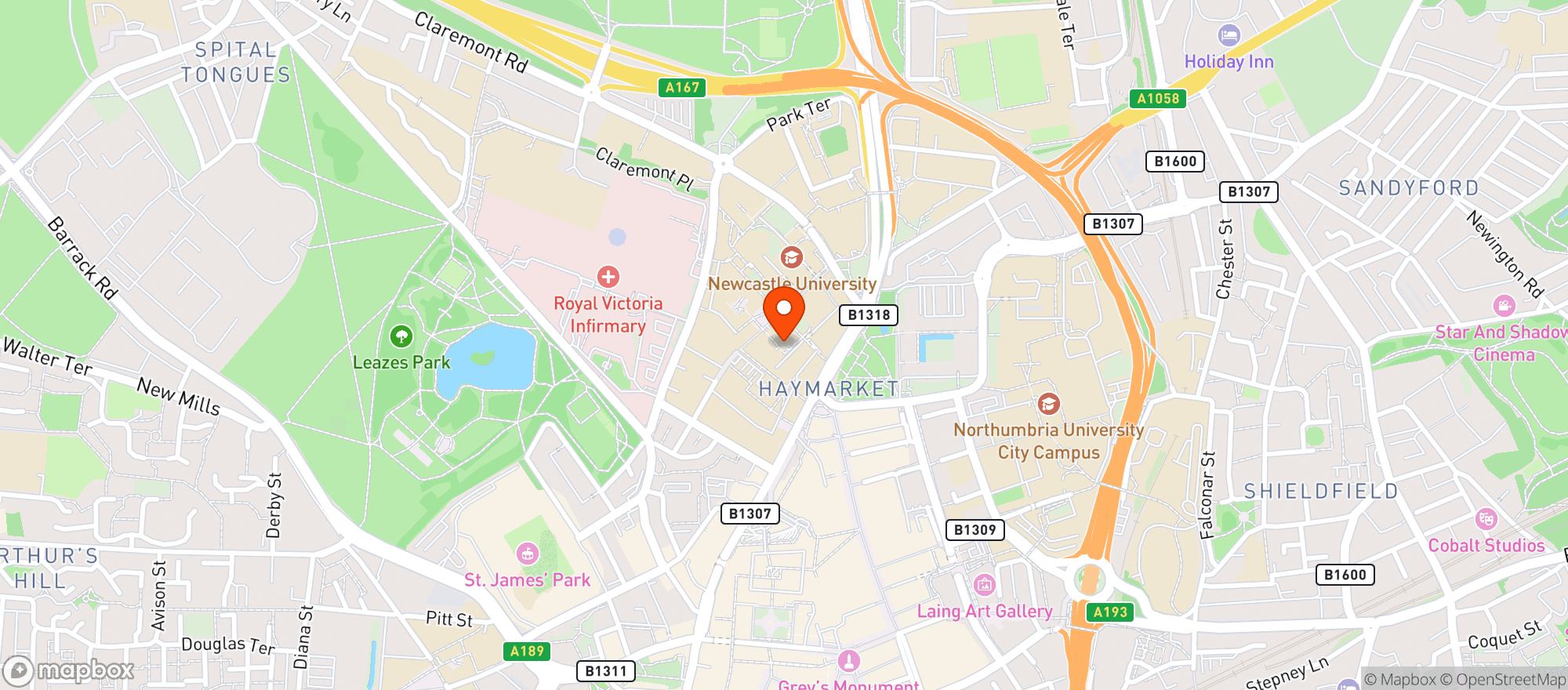 Map showing M&s