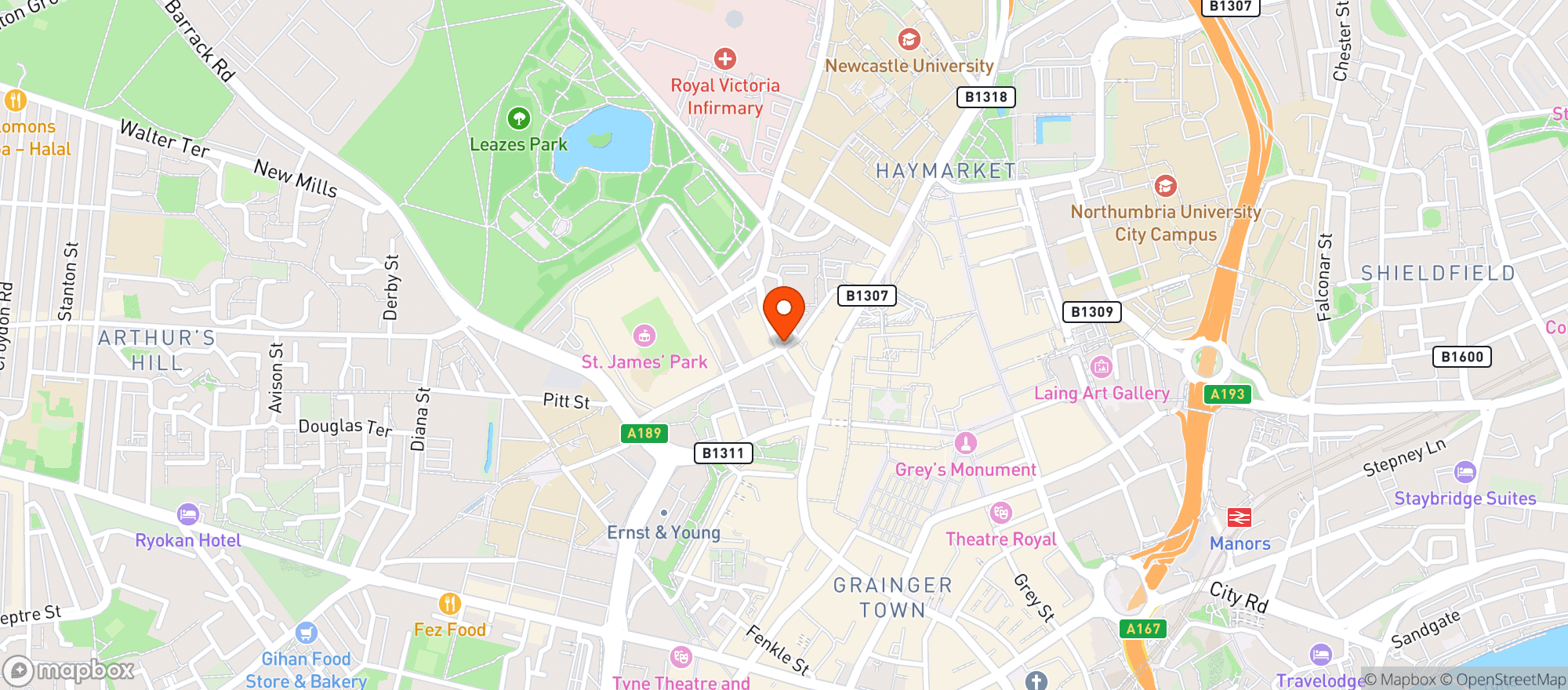 Map showing Soho Bar & Cafe