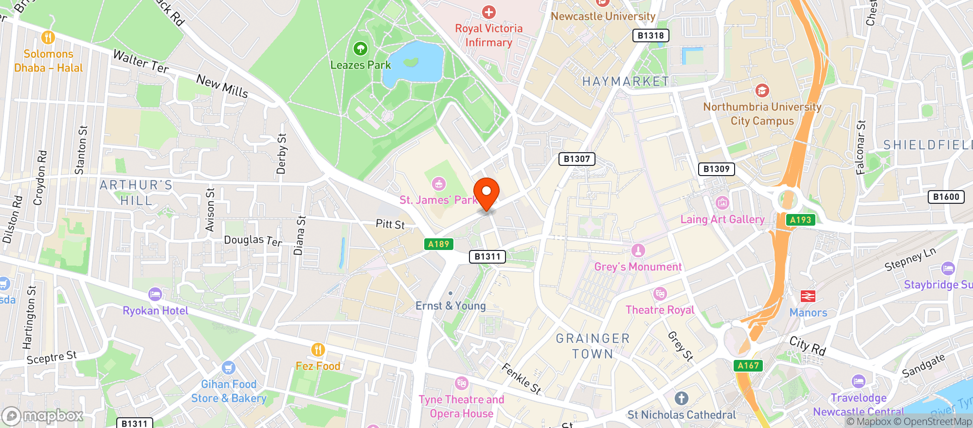 Map showing The Strawberry