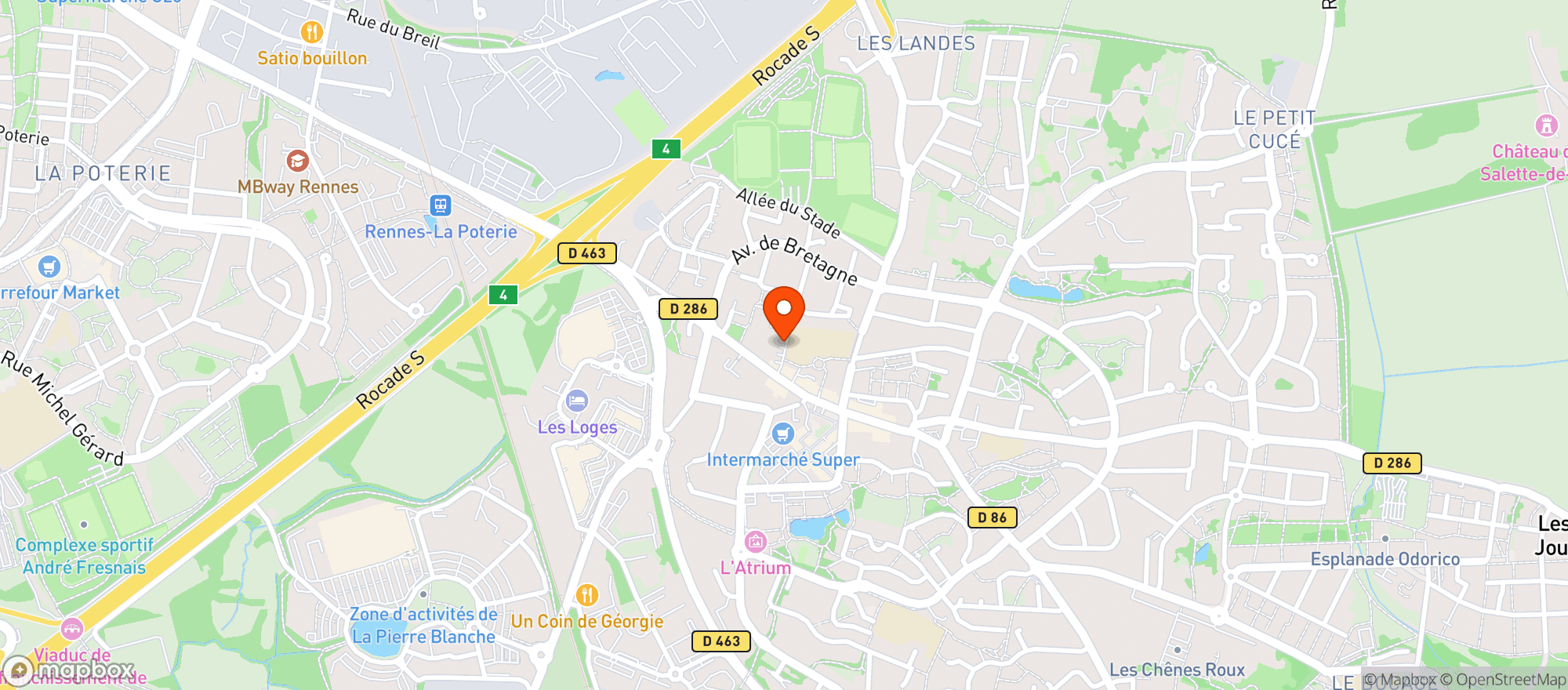 Map showing La Cave St-Grégoire Chantepie