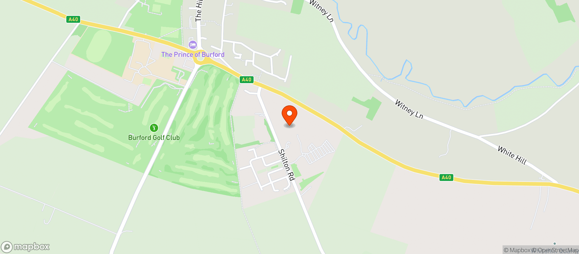 Map showing Burford Garden Company