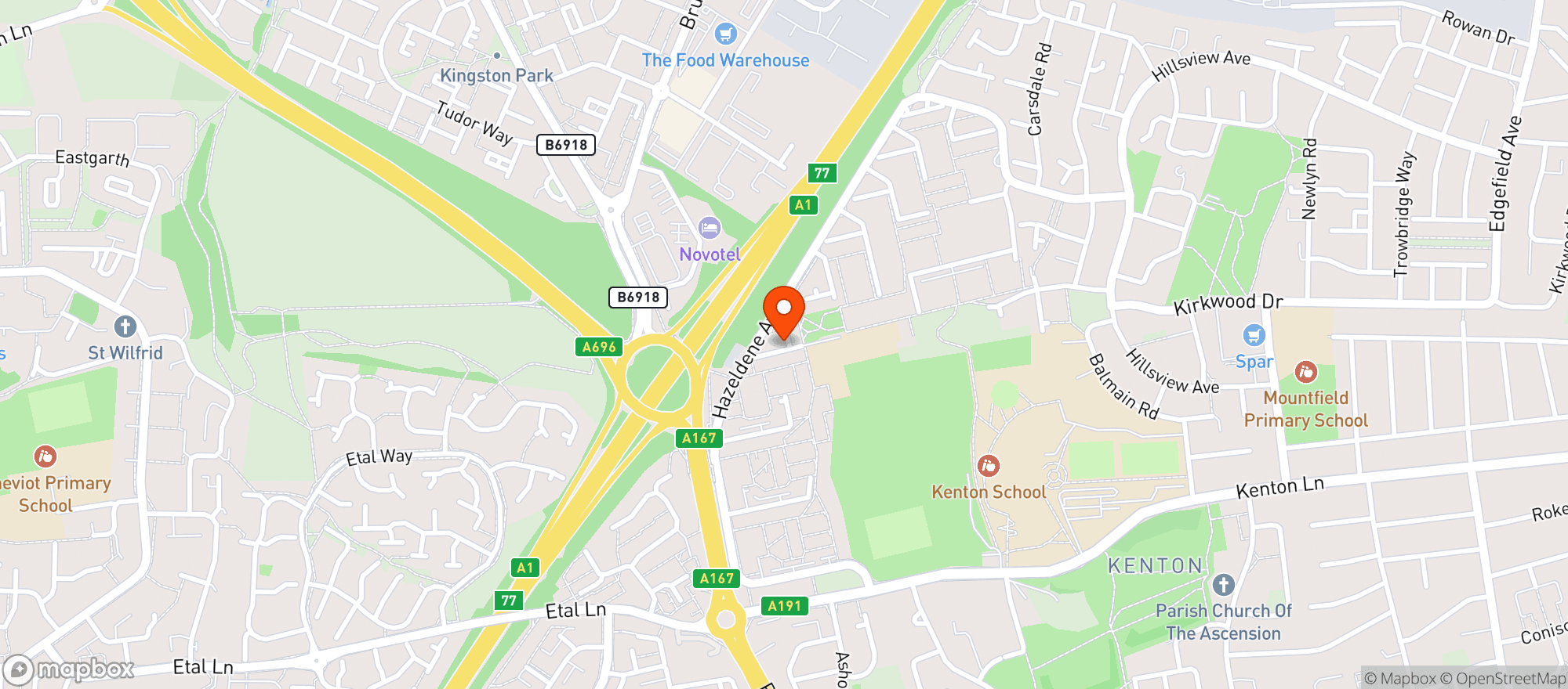 Map showing M&s