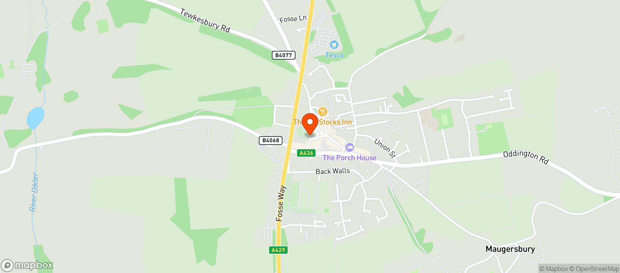 Map showing The White Hart