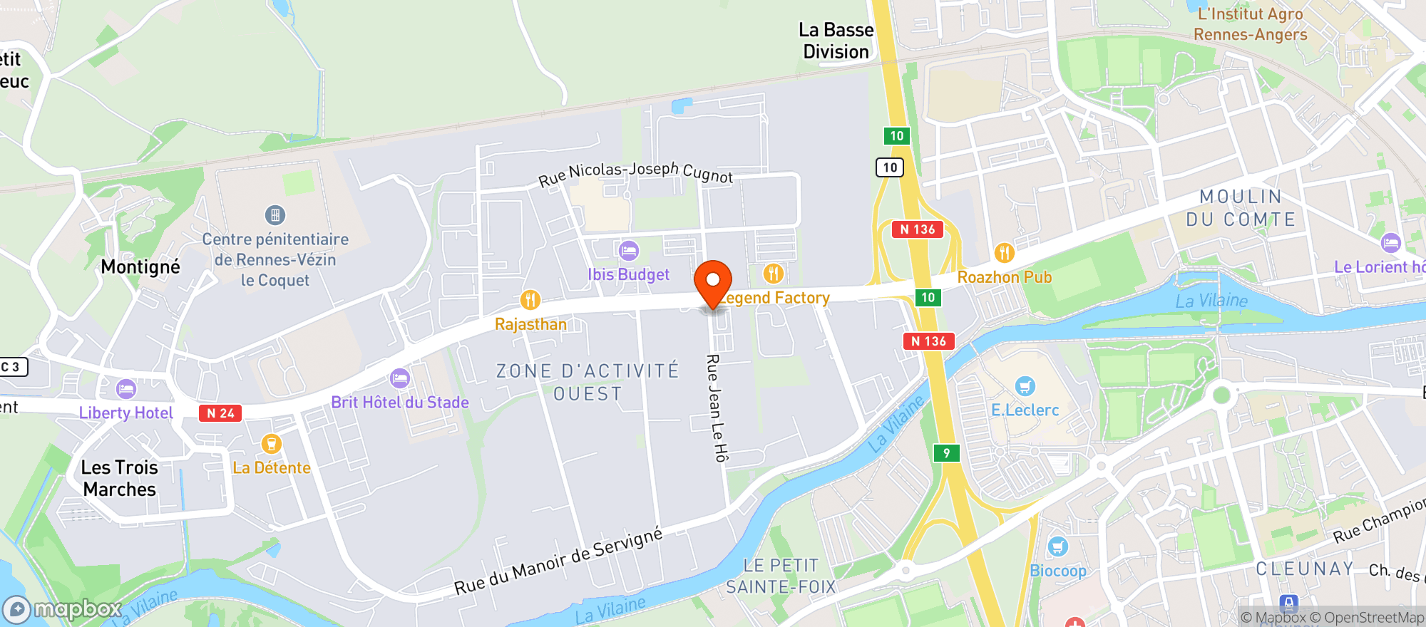 Map showing ALGO (V and B Rennes)