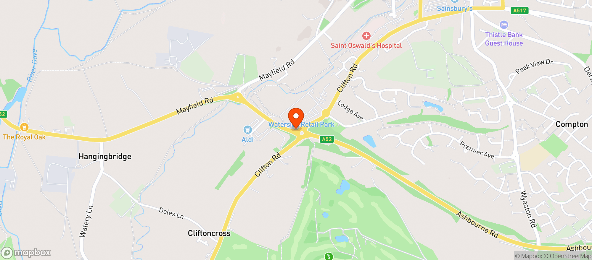 Map showing Majestic Ashbourne