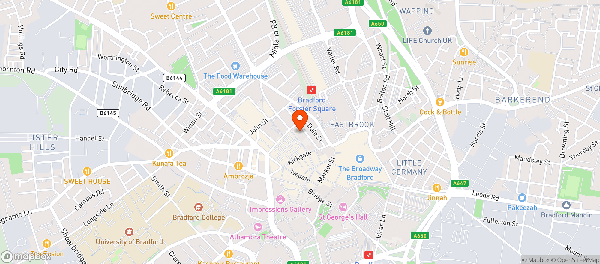 Map showing Northern Monk @Darley Street Market