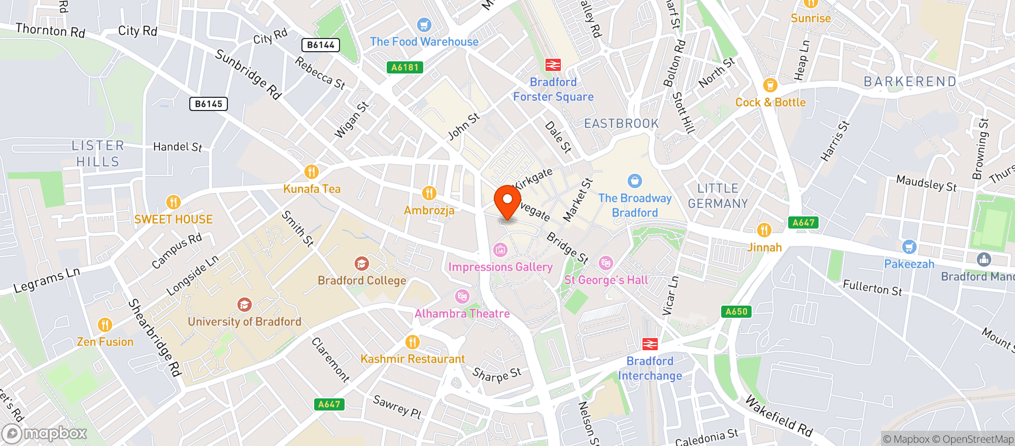 Map showing Tesco Express