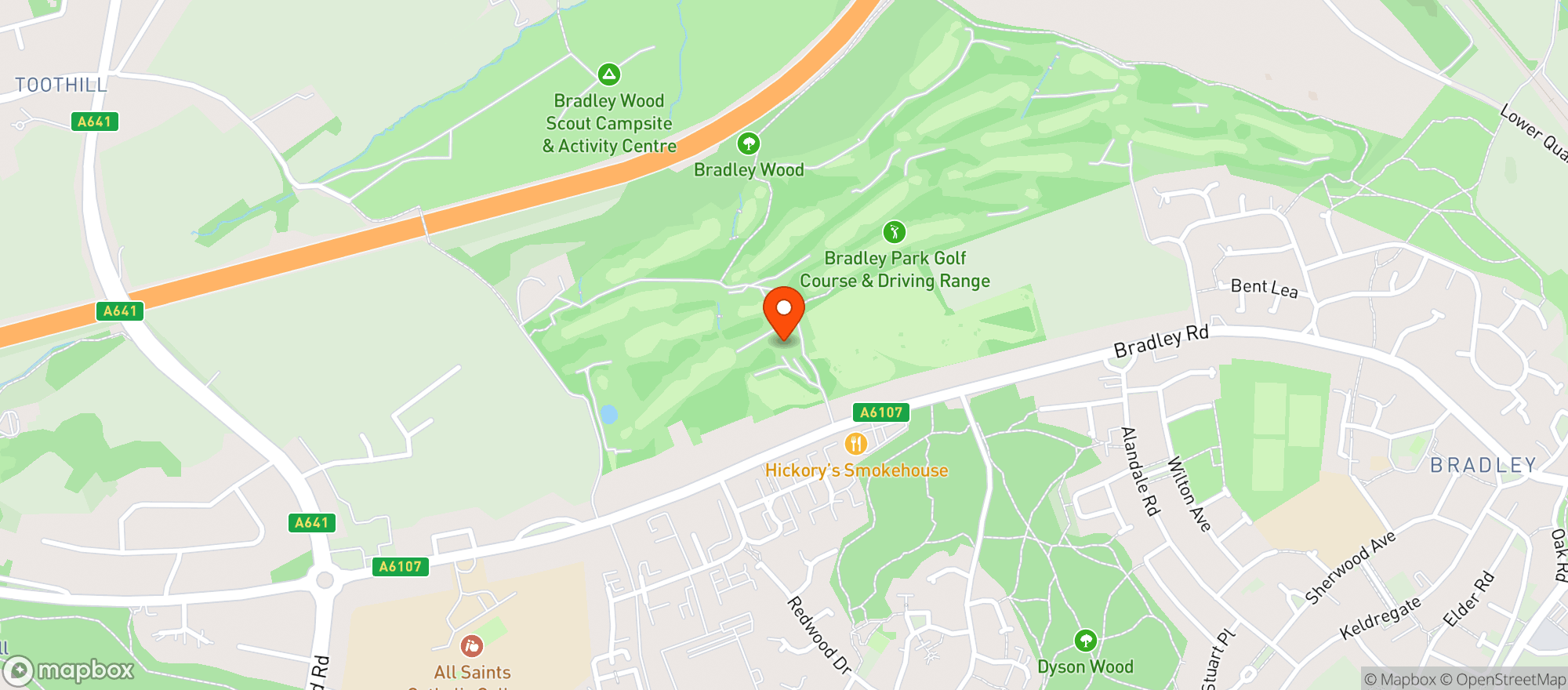 Map showing Hickory’s Huddersfield