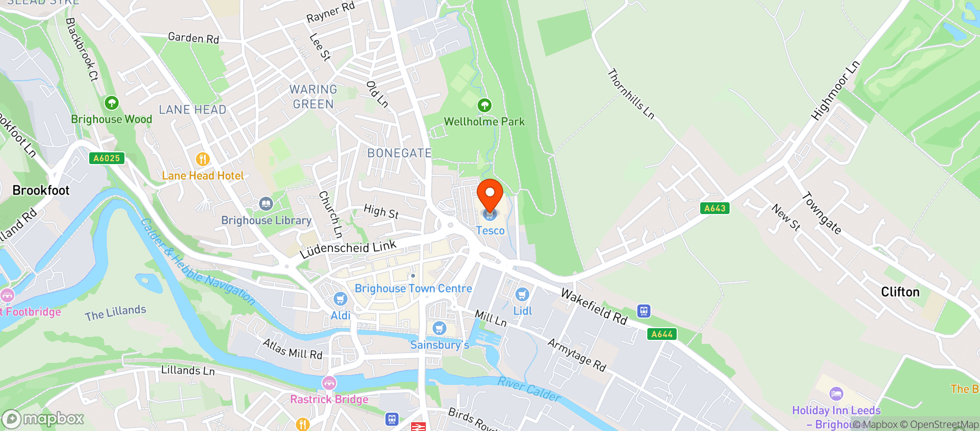 Map showing Tesco